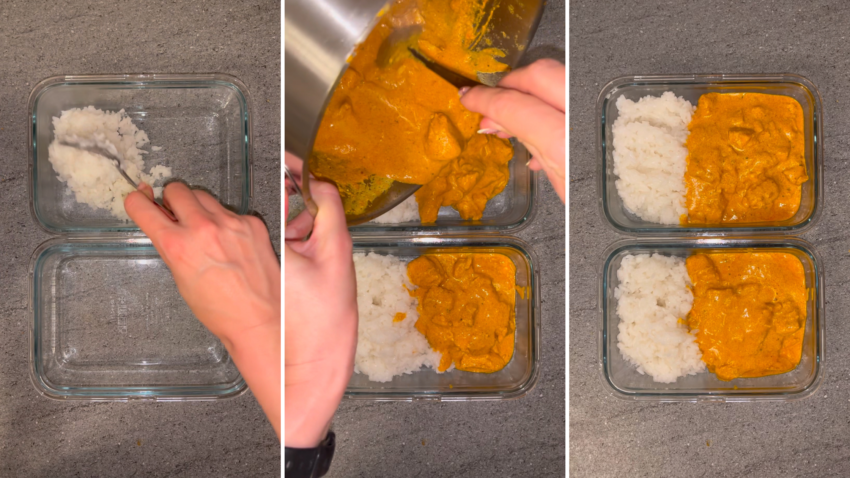 Delikatny kurczak w curry z jogurtem i pomidorami – wariacja na temat butter chicken. Idealny zimowy #mealprep, szybki w przygotowaniu i pełen smaku!